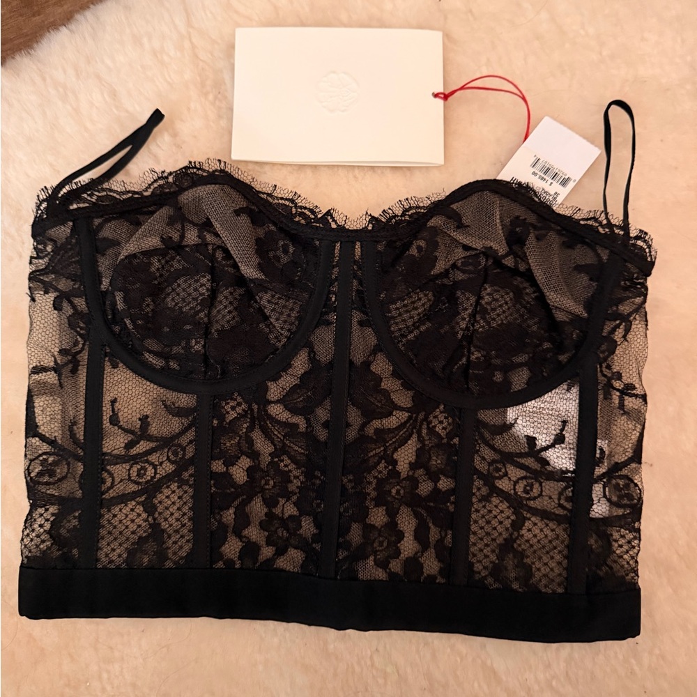 Alexander McQueen Black Lace Bustier